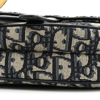Christian Dior Oblique Mini Saddle Bag With Strap Blue 8 of 9