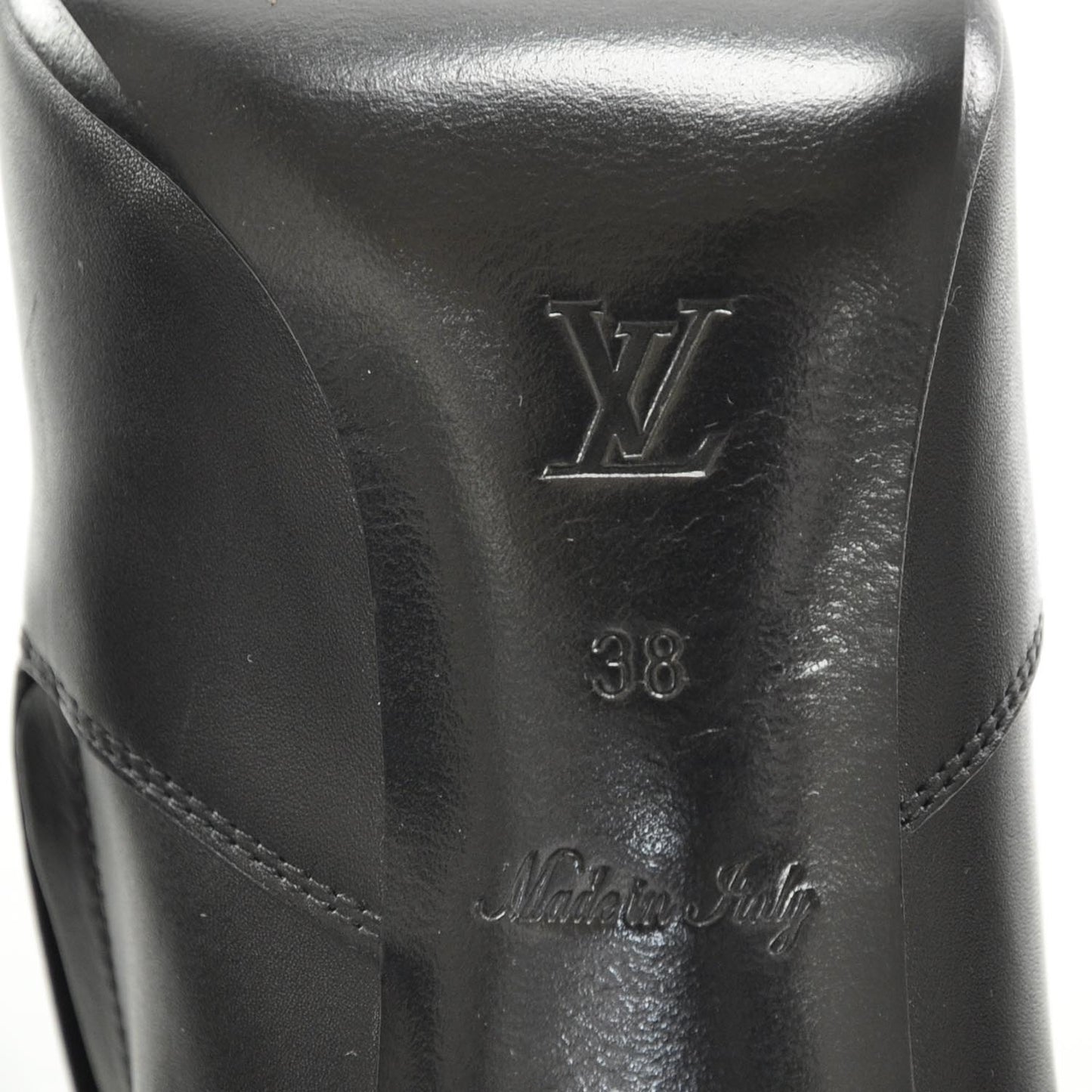 Leather Black High Heel Ankle Boots 38