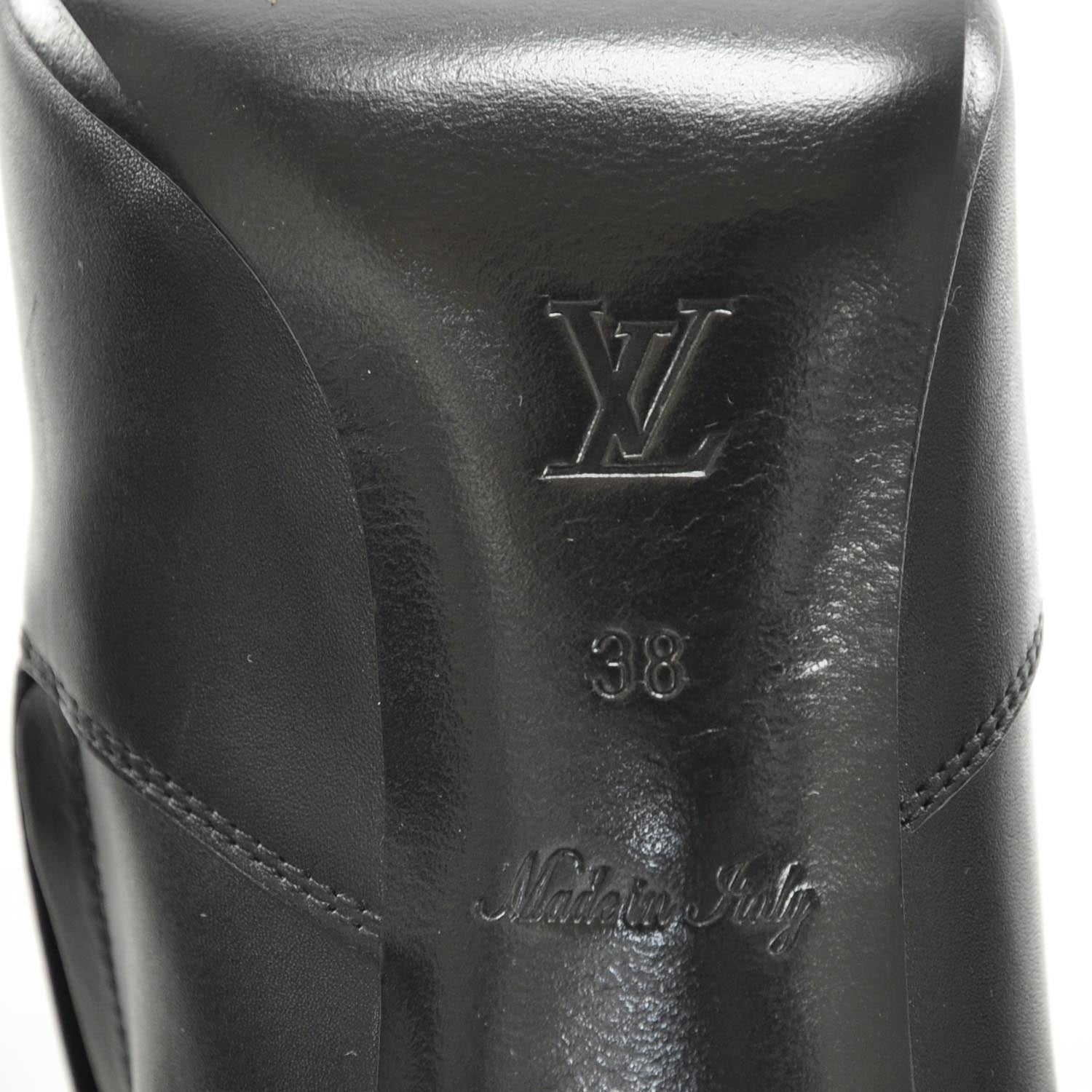 Louis Vuitton Leather Black High Heel Ankle Boots 38 8 of 8