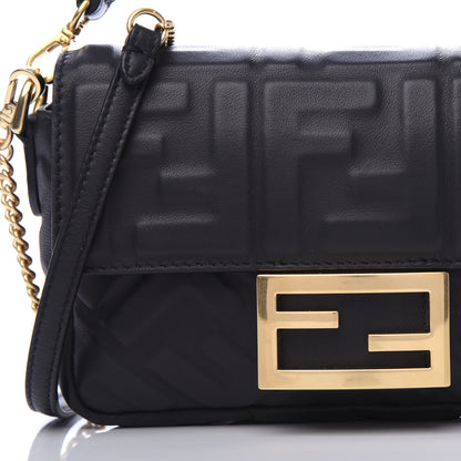 Fendi Nappa FF 1974 Embossed Mini Baguette Black 12 of 12