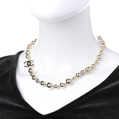 Chanel Metal Bead CC Necklace Gold 2 of 4