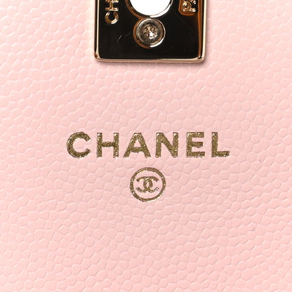 Chanel Lambskin Quilted Pearl Top Handle Clutch With Chain Light Pink 7 of 10