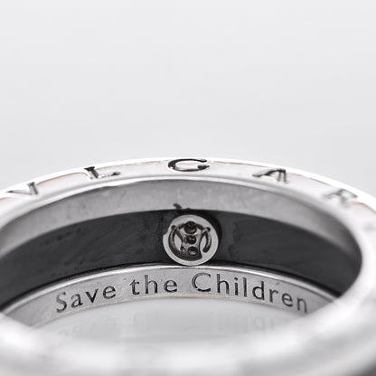 Bulgari Sterling Silver Ceramic Save The Children One-Band Ring 58 8.25 4 of 5