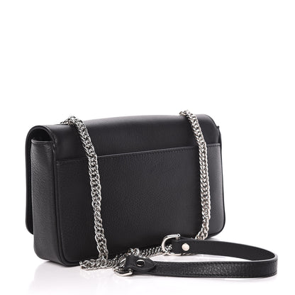 Balenciaga Pebbled Calfskin Logo Everyday Flap Chain Wallet Black 3 of 10