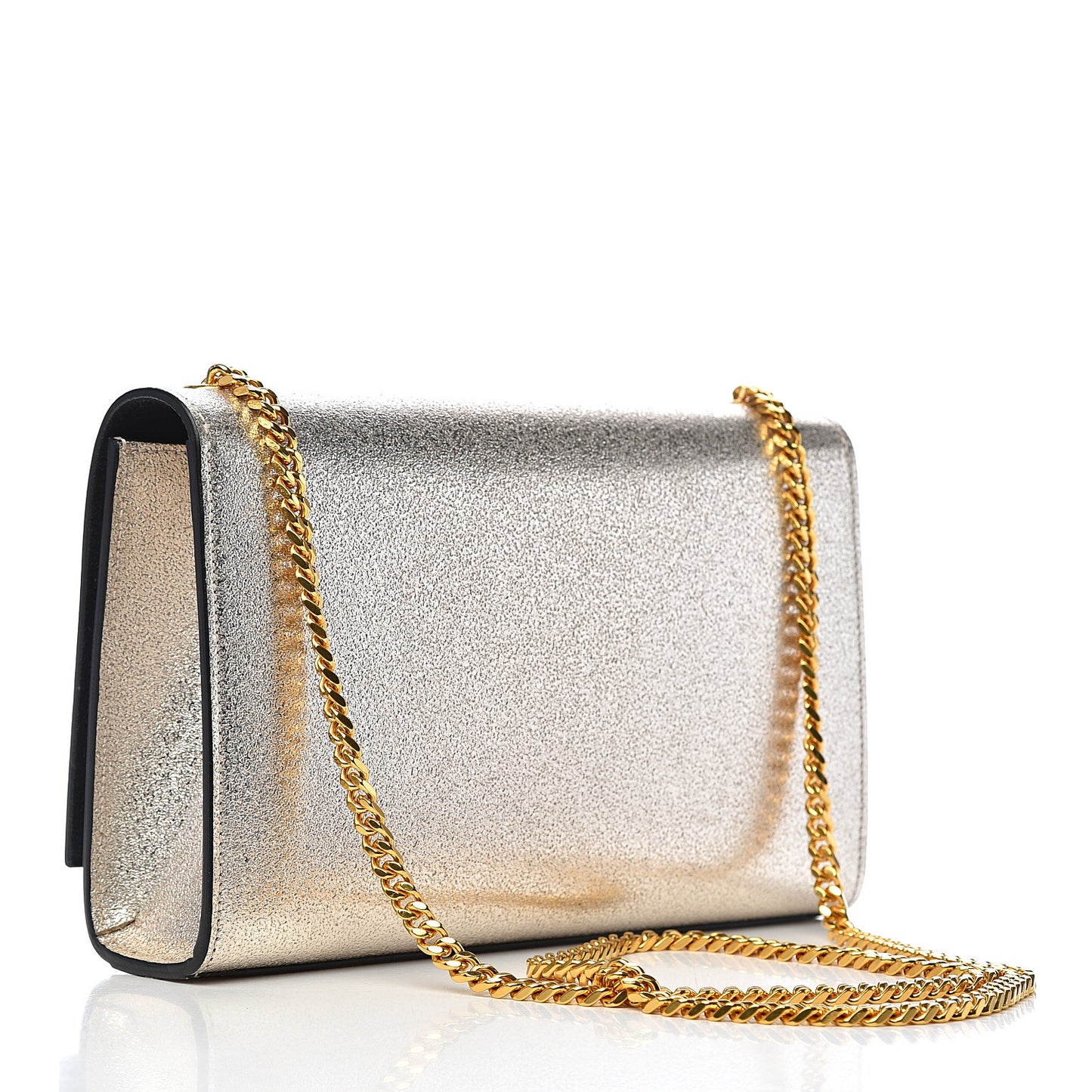 Metallic Calfskin Medium Classic Monogram Kate Satchel Platine