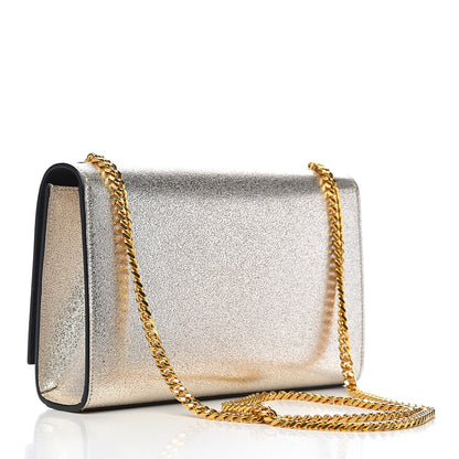 Saint Laurent Metallic Calfskin Medium Classic Monogram Kate Satchel Platine 2 of 8