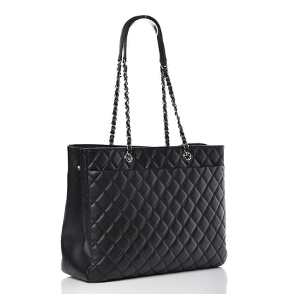 Chanel Calfskin Quilted Large Classic Shopping Tote Black 3 of 8