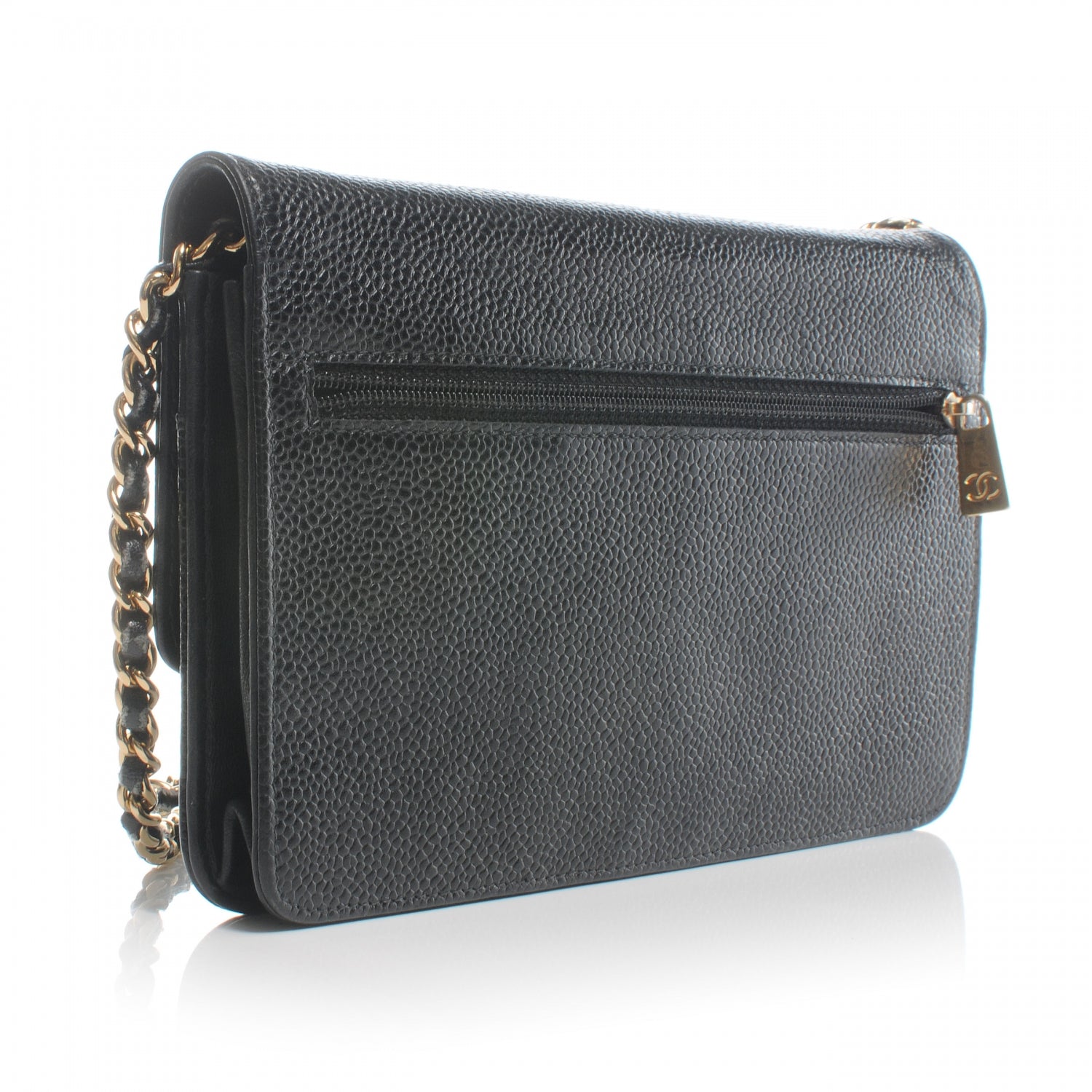 Chanel Caviar CC Wallet on Chain Black 3 of 9