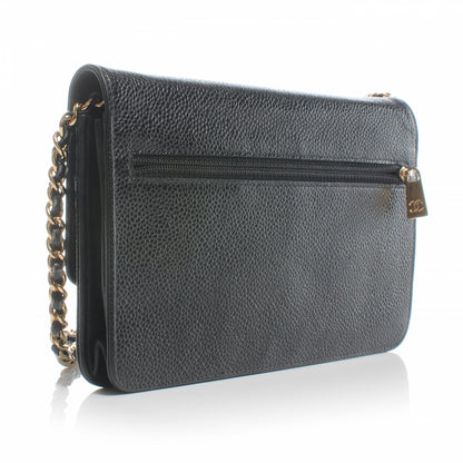 Chanel Caviar CC Wallet on Chain Black 3 of 9