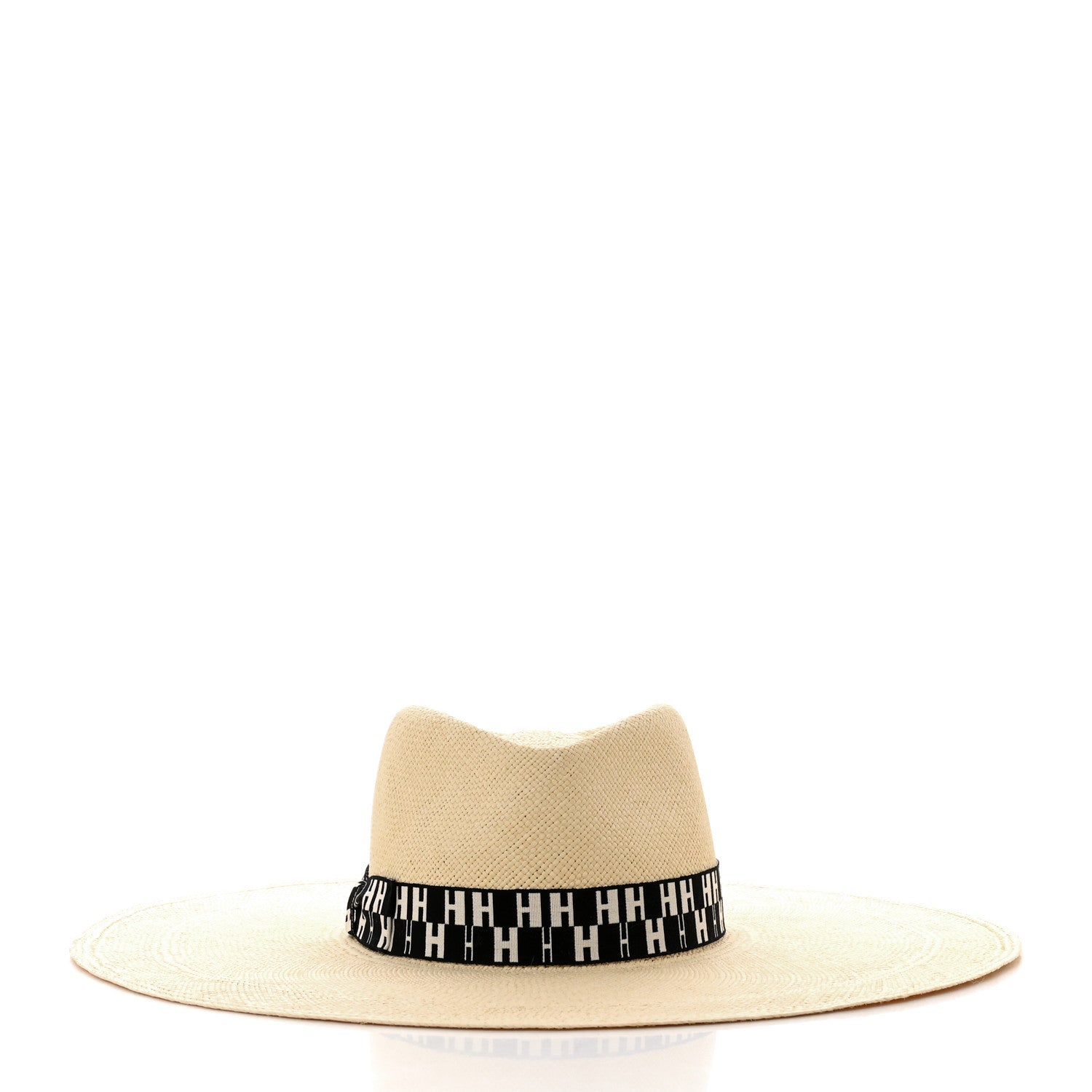 Hermes Straw Arizona Panama Brisa Hat 57 Naturel Ecru Black 3 of 9