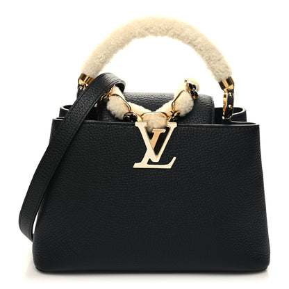Louis Vuitton Taurillon Shearling Enamel Blossoms Capucines BB Black 1 of 10