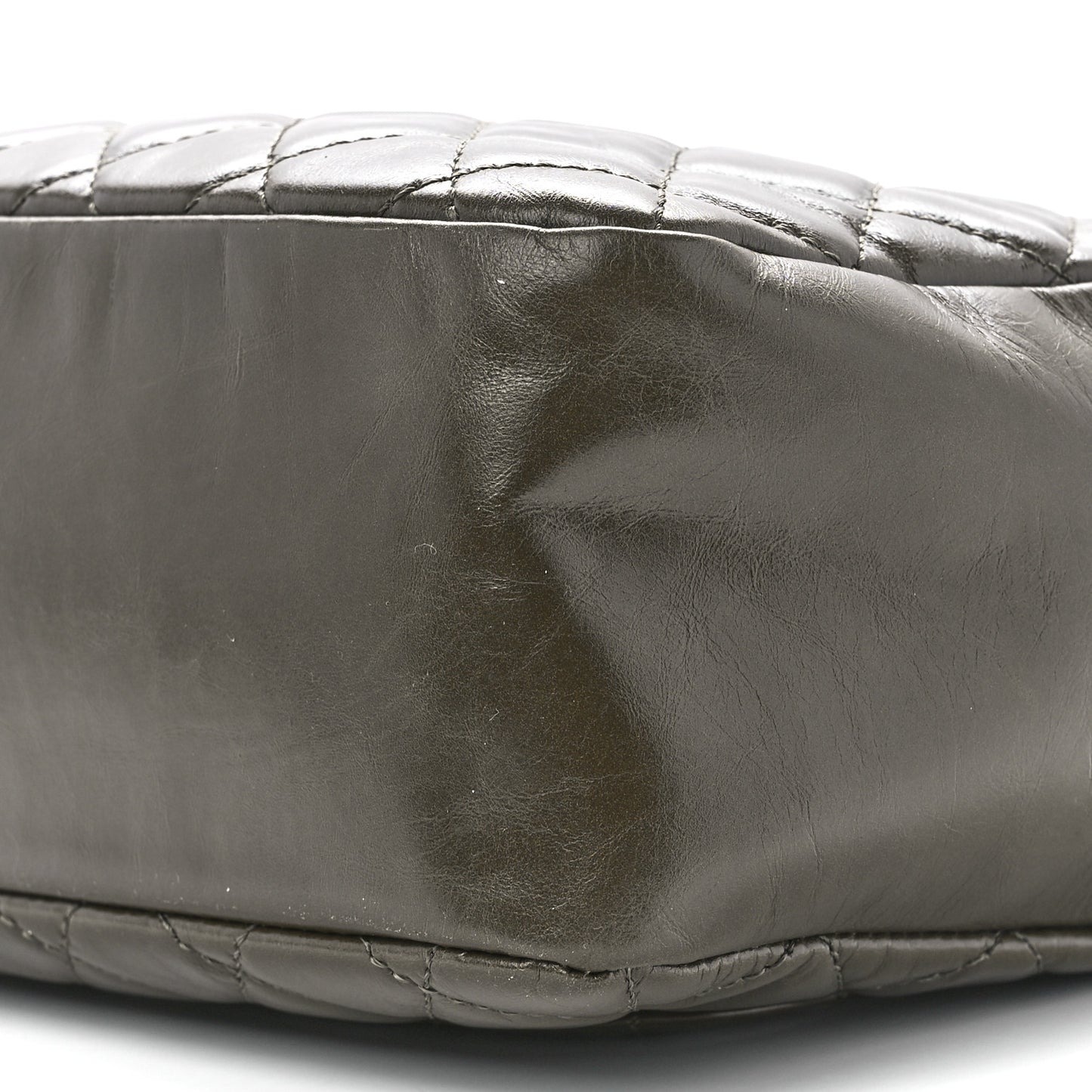 Calfskin Quilted CC Camera Case Green