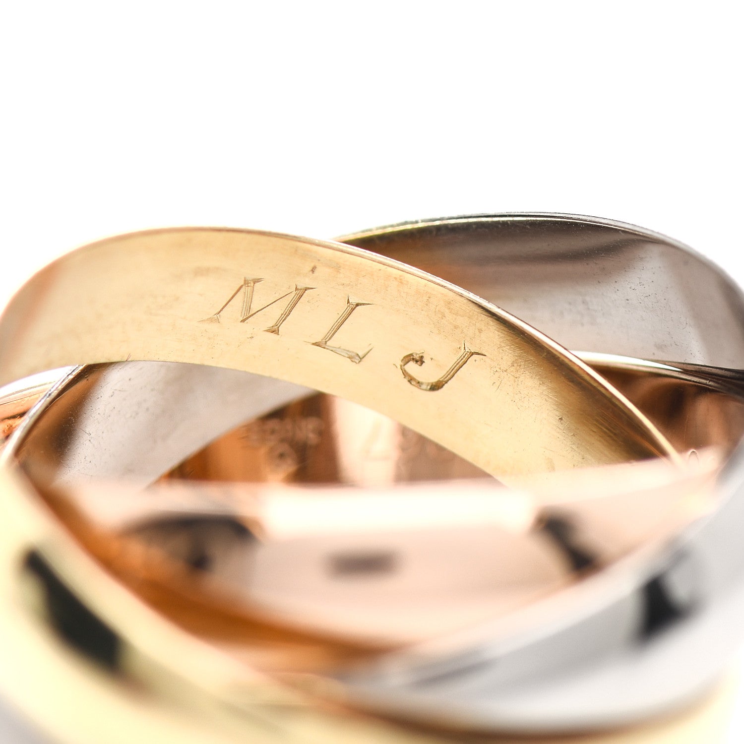 Cartier 18K Pink Yellow White Gold Classic Trinity Ring 63 10.25 5 of 5