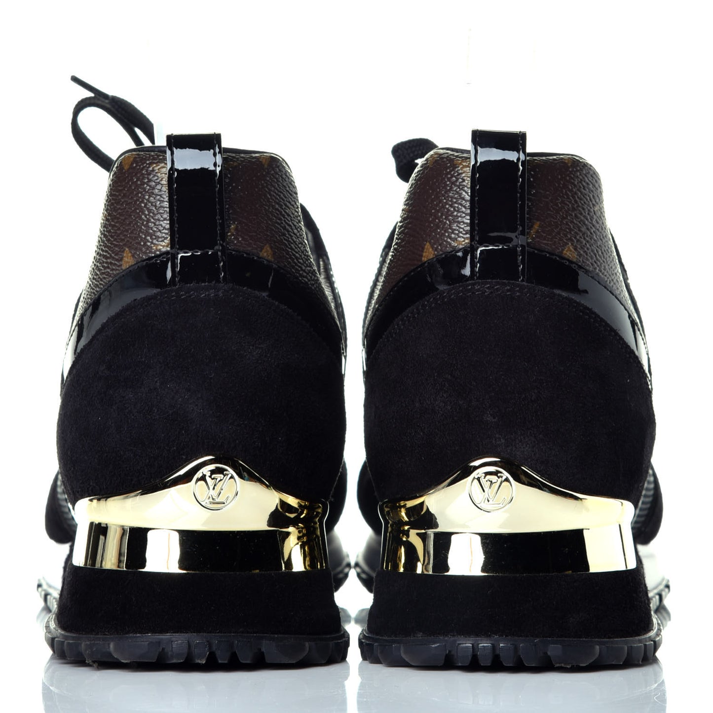 Suede Monogram Run Away Sneakers 42 Black