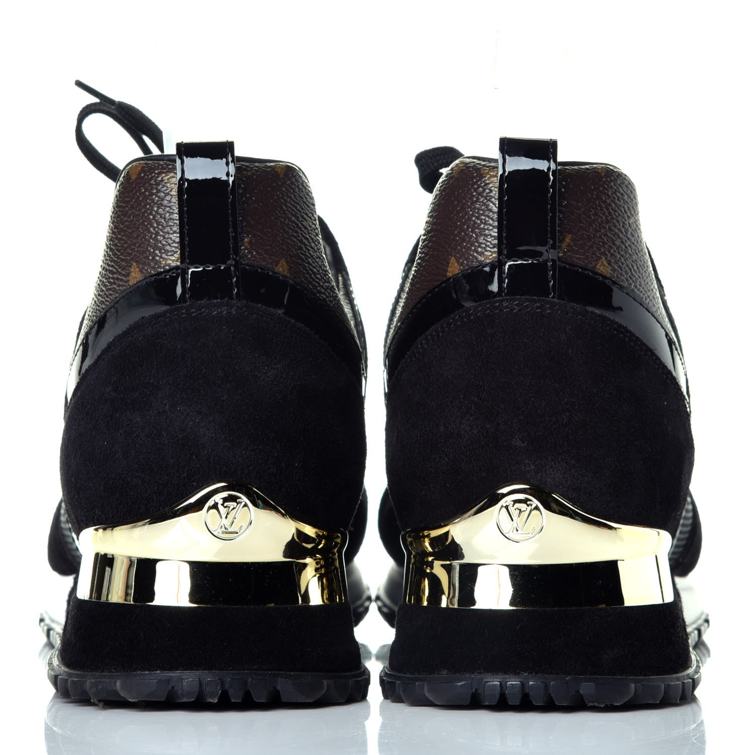 Louis Vuitton Suede Monogram Run Away Sneakers 42 Black 5 of 9