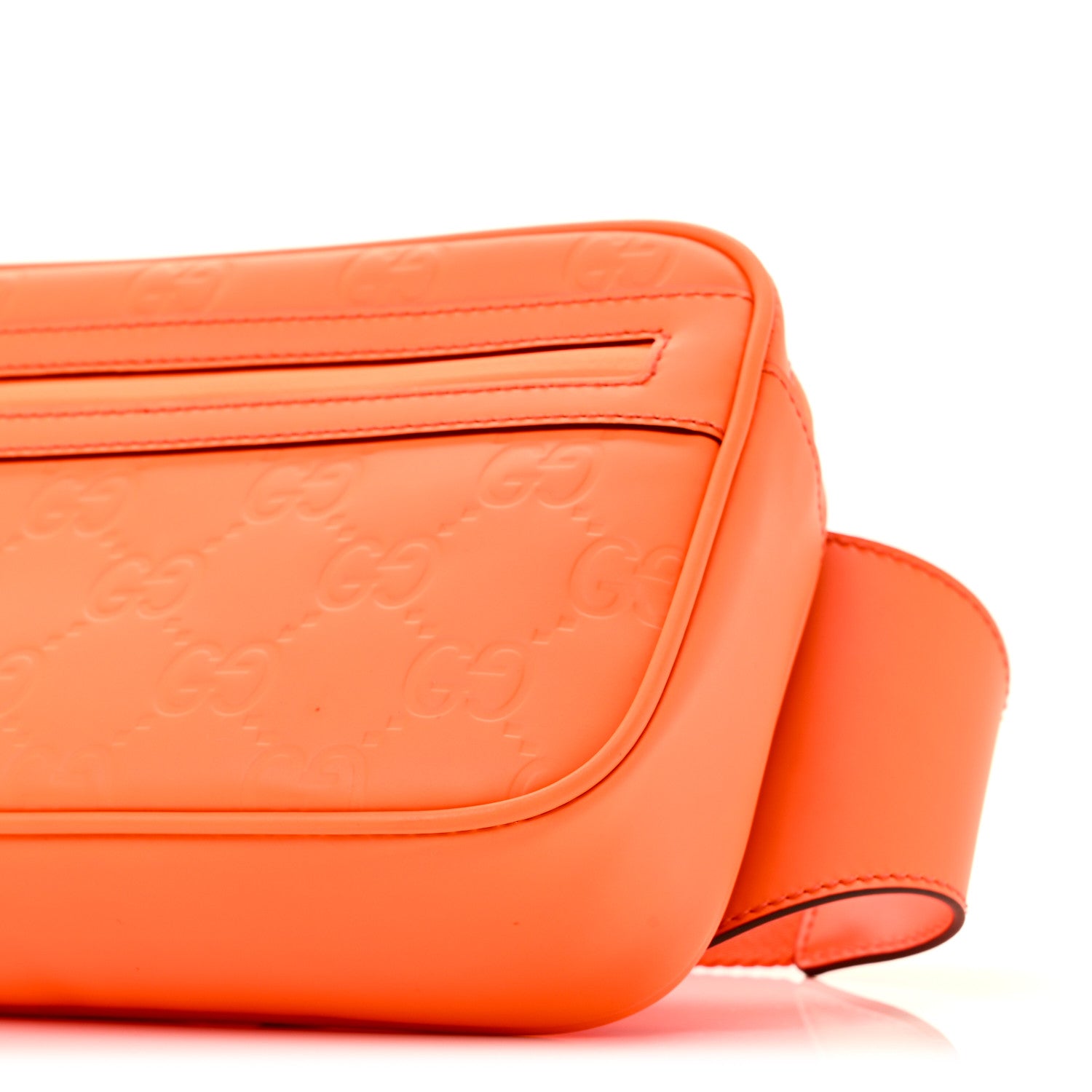 Gucci Rubber Effect Monogram GG Belt Bag New Orange Fluo 10 of 10
