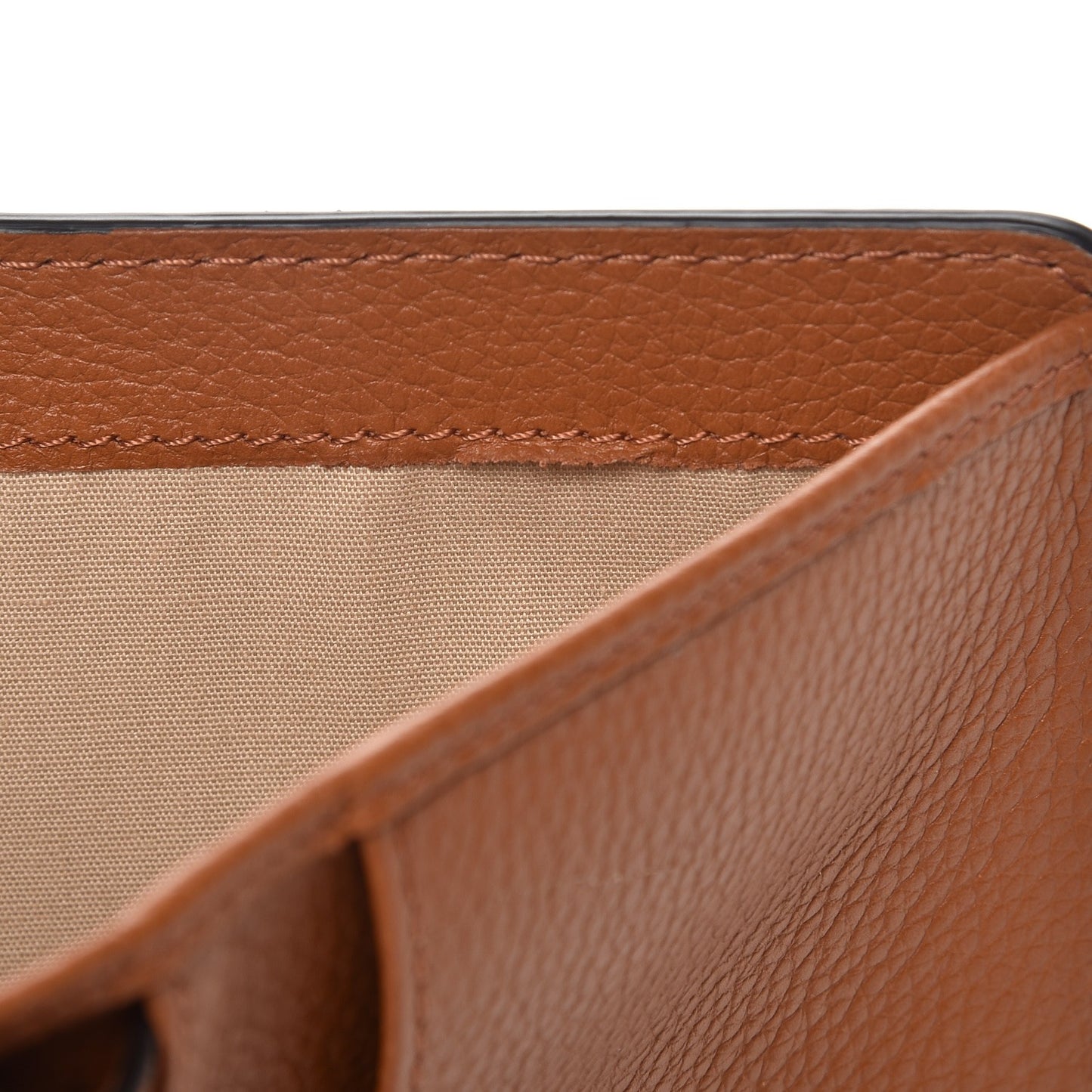 Grained Calfskin Joe Compact Wallet Caramel