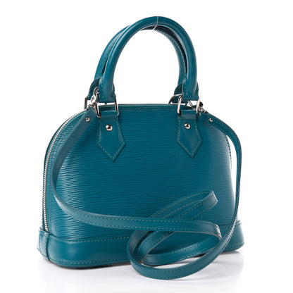 Louis Vuitton Epi Alma BB Cyan 3 of 9