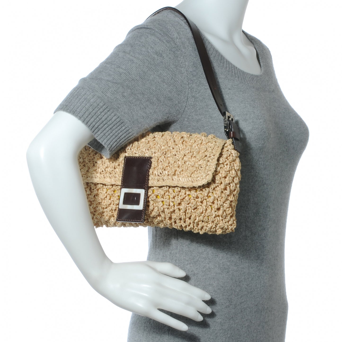 Woven Straw Baguette