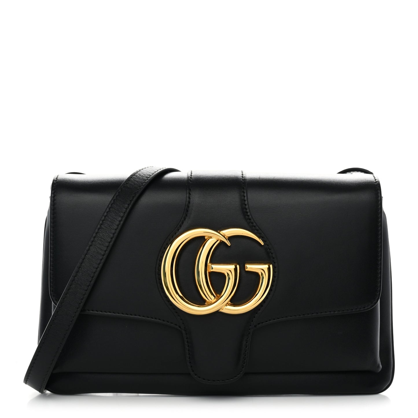 Vitello Palmellato Lux Small Arli Flap Shoulder Bag Black