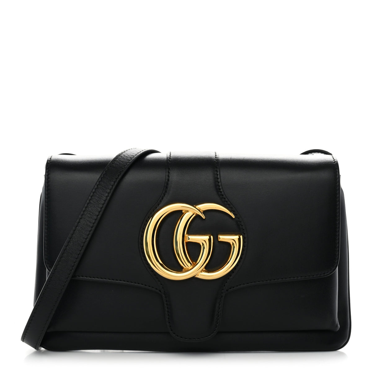 Gucci Vitello Palmellato Lux Small Arli Flap Shoulder Bag Black 1 of 9