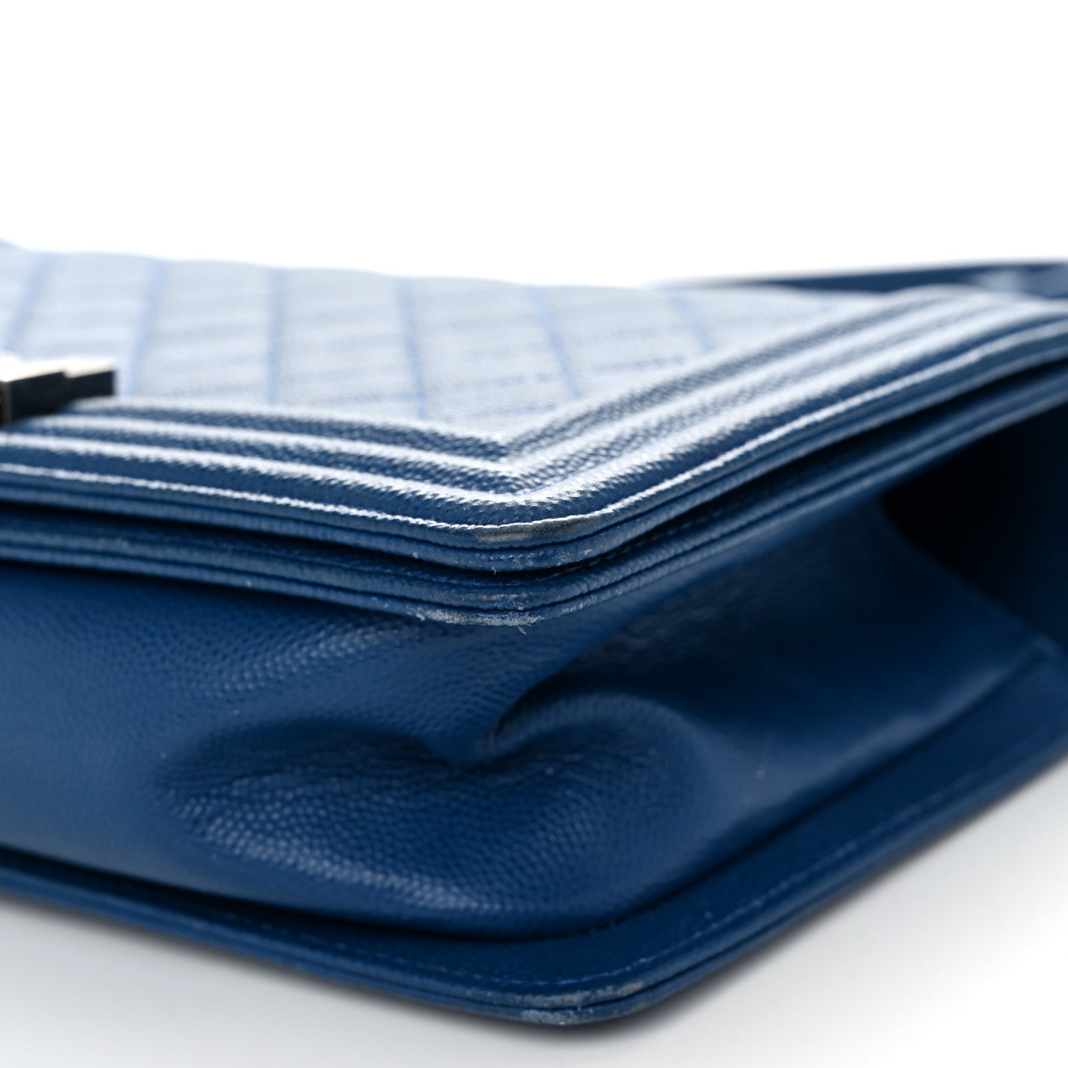 Chanel Caviar Quilted Medium Boy Flap Blue 10 of 11