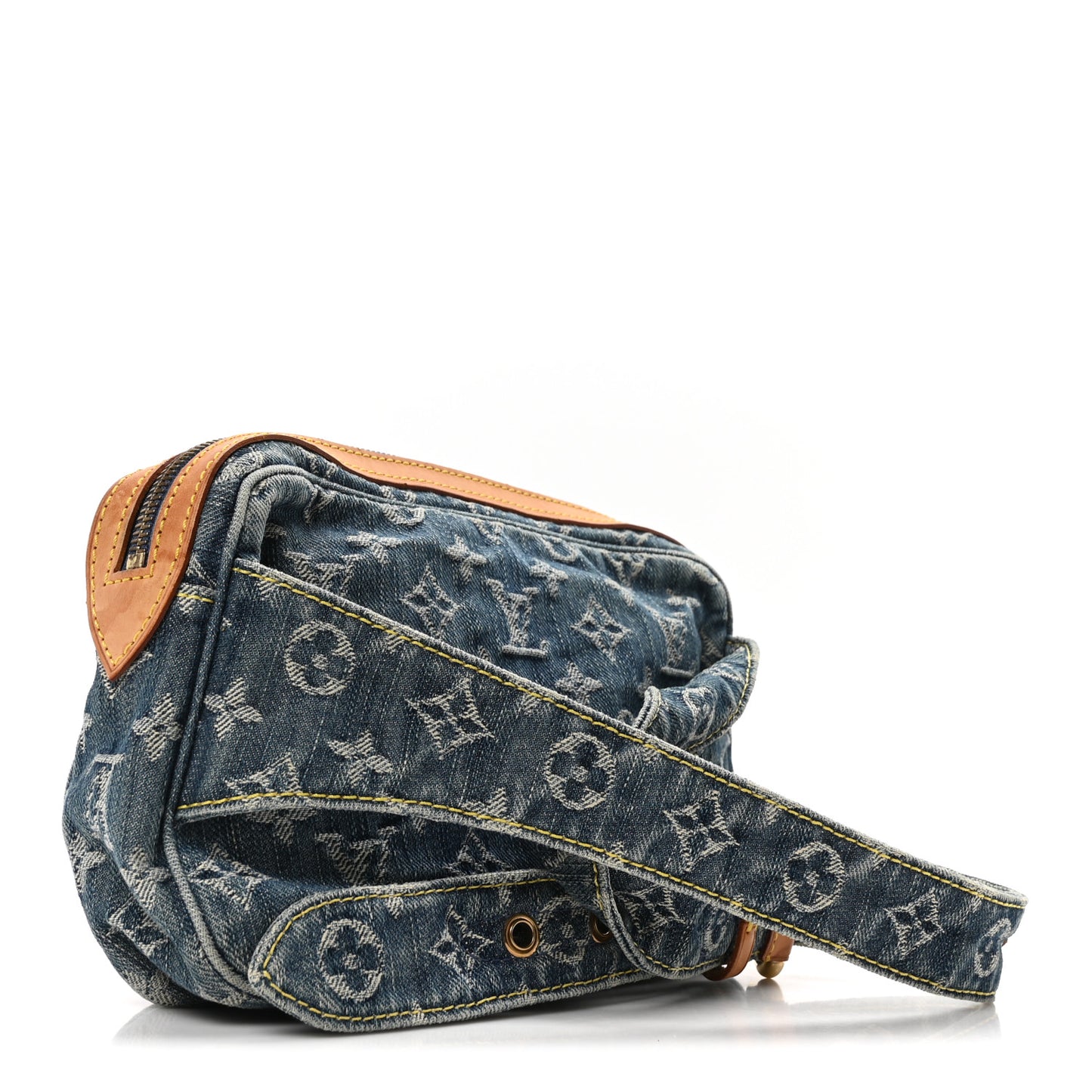 Monogram Denim Bum Bag Blue