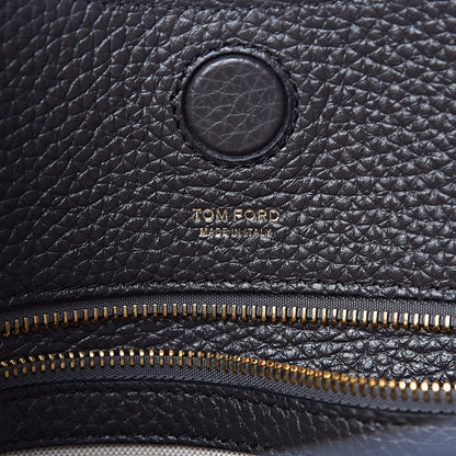 Tom Ford Pebbled Calfskin Small Alix Padlock Zip Hobo Bag Dark Pearl 8 of 10