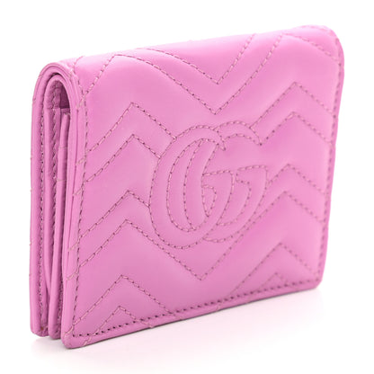Gucci Calfskin Matelasse GG Marmont Card Case Candy Mousse 3 of 11