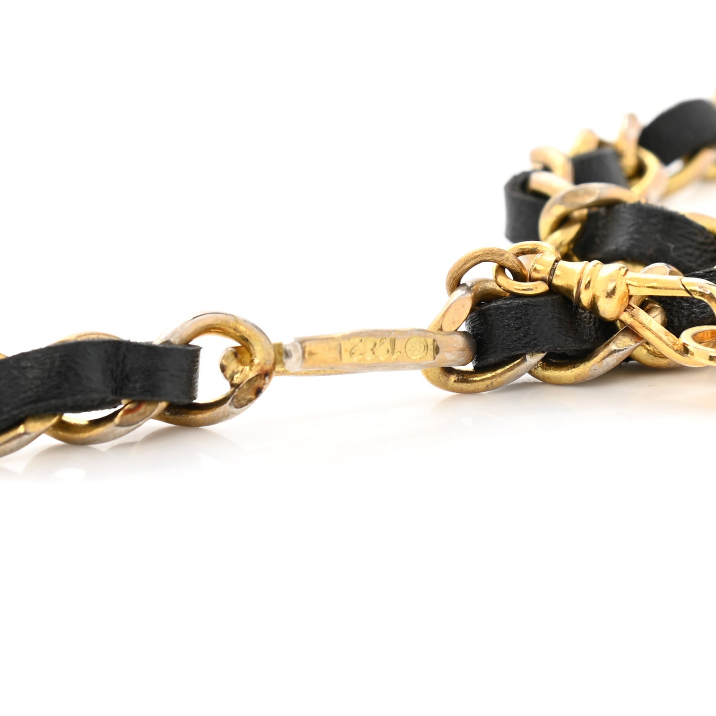 Lambskin Chain CC Medallion Belt Black Gold