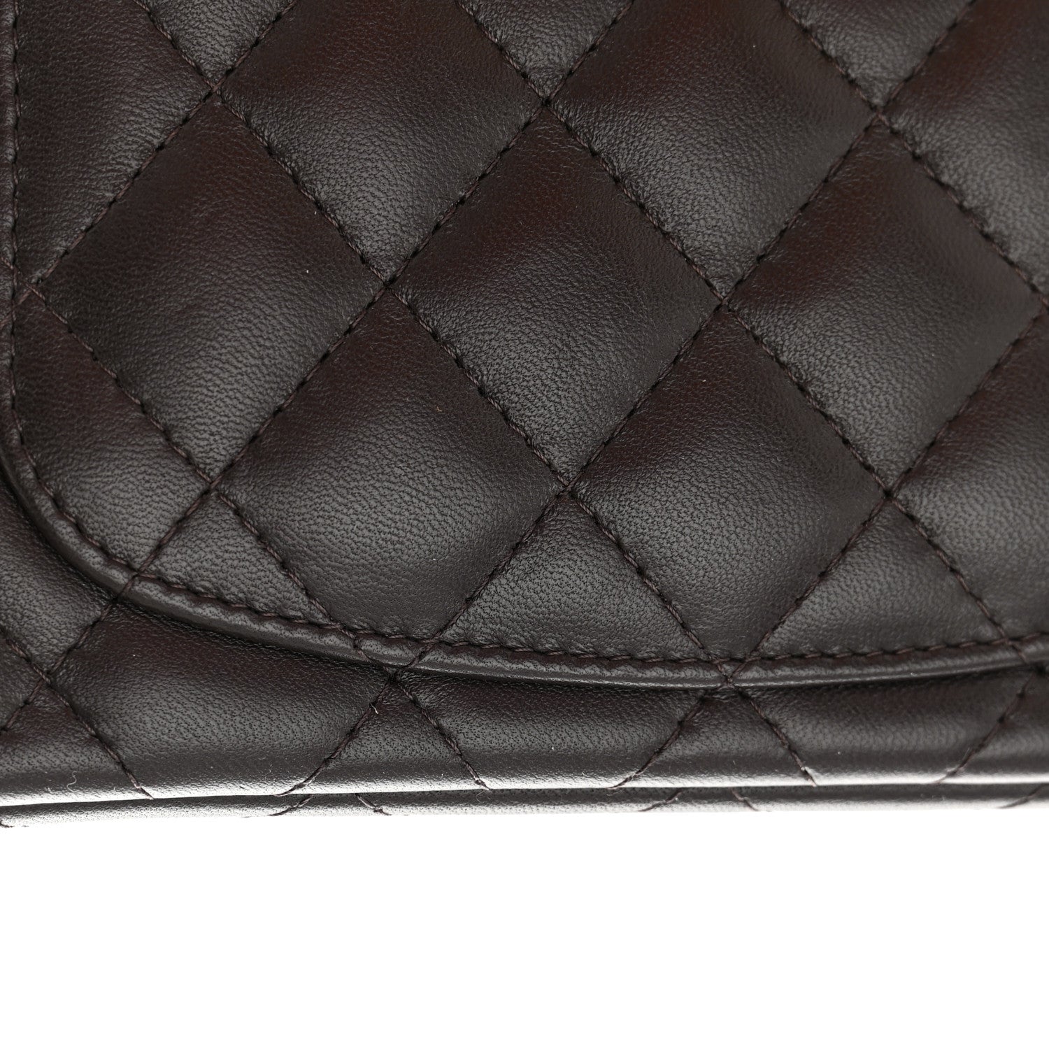 Chanel Lambskin Quilted Mini Rectangular Flap Dark Brown 15 of 16