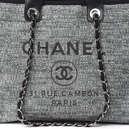Chanel Canvas Large Deauville Tote Charcoal 10 of 11