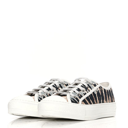 Christian Dior Canvas Tie and Dior Embroidered Womens Walk'N'Dior Low Top Sneakers 37 Multicolor 4 of 10