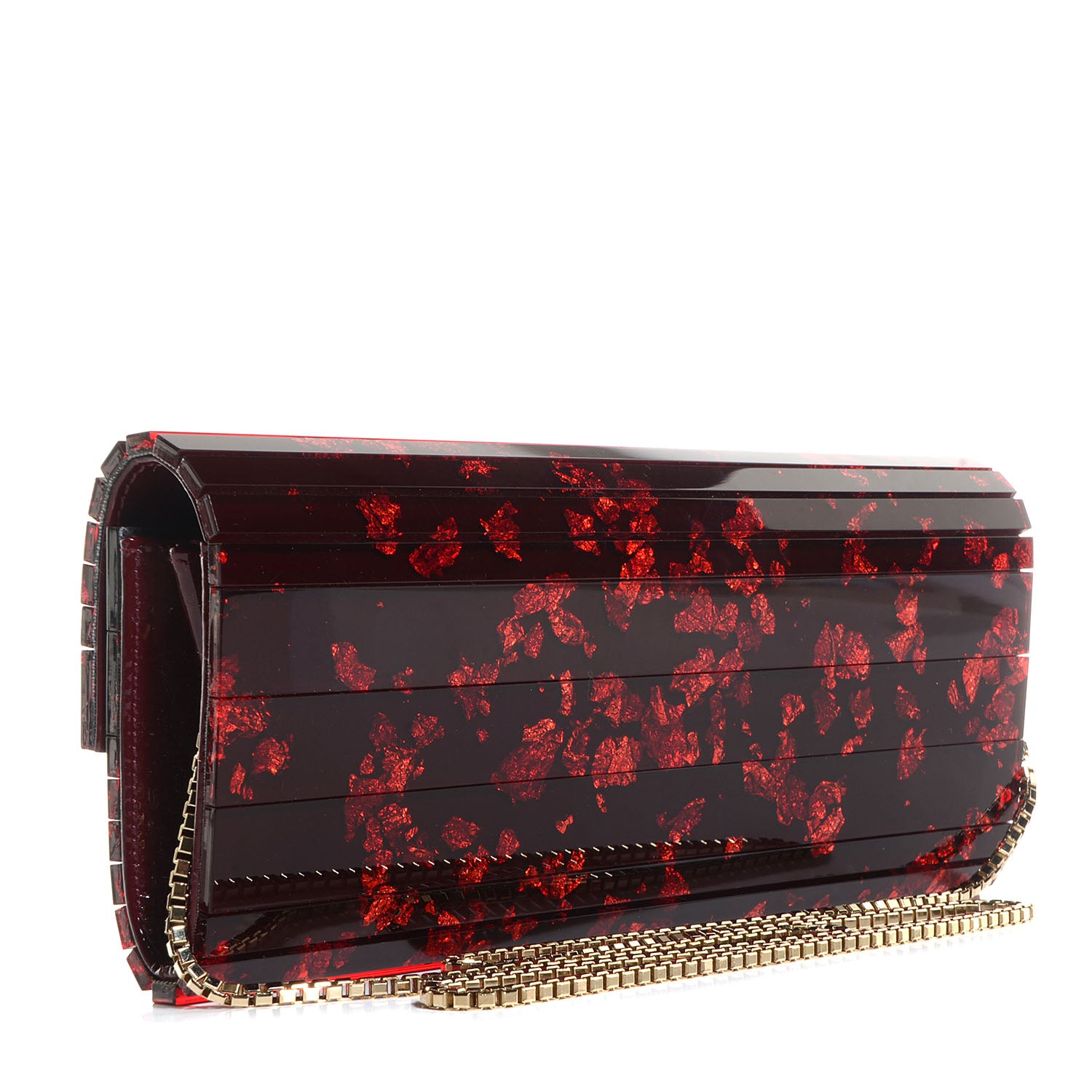 Jimmy Choo Acrylic Foil Sweetie Clutch Red 3 of 8
