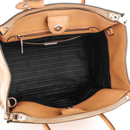 Prada Glace Calf Twin Pocket Tote Naturale 5 of 8
