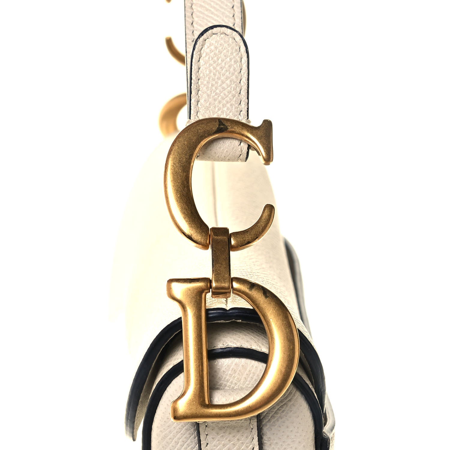 Christian Dior Grained Calfskin Mini Saddle Bag White 7 of 11