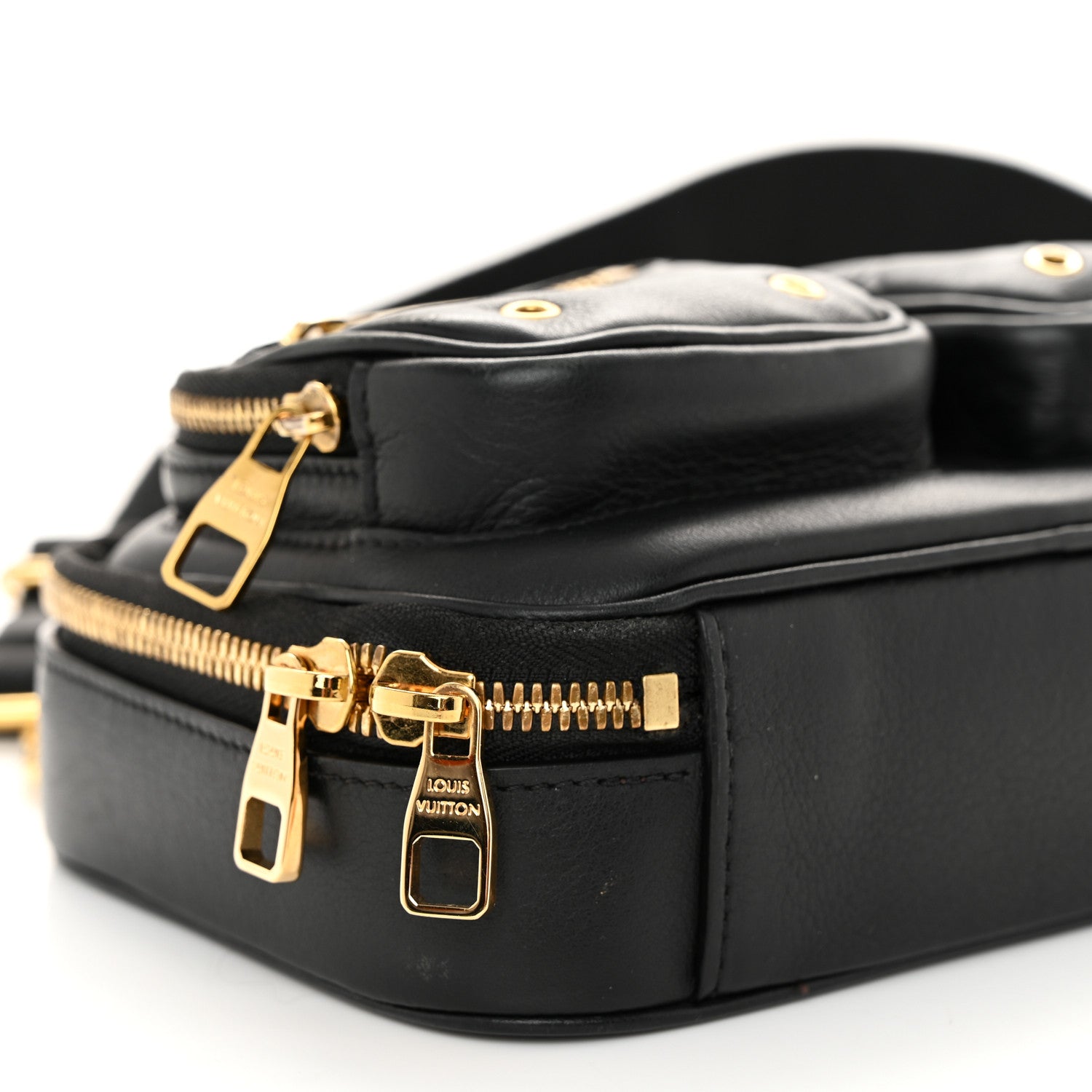 Louis Vuitton Calfskin Monogram Embossed Utility Crossbody Black 8 of 10