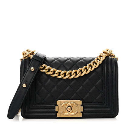 Chanel Lambskin Quilted Small Boy Flap Navy 8 of 10