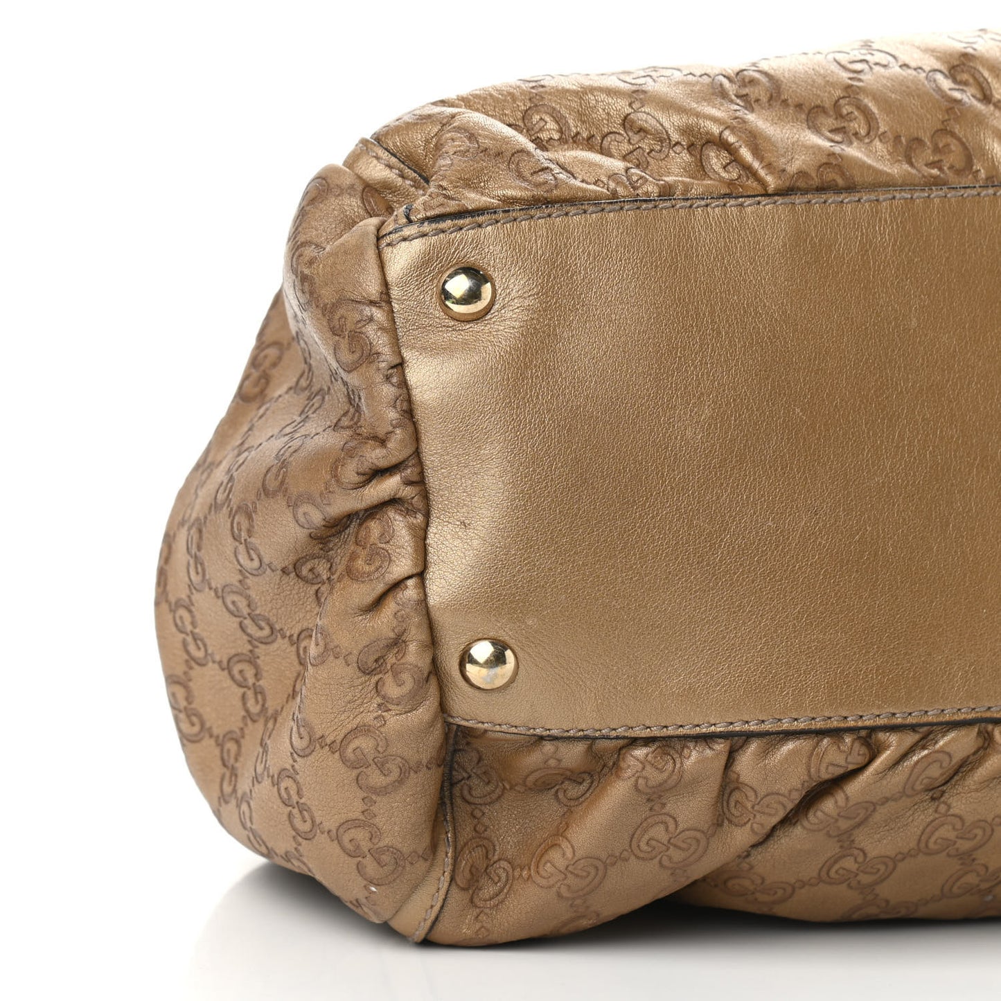 Metallic Guccissima Large D Gold Ring Hobo Gold