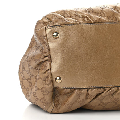 Gucci Metallic Guccissima Large D Gold Ring Hobo Gold 8 of 12