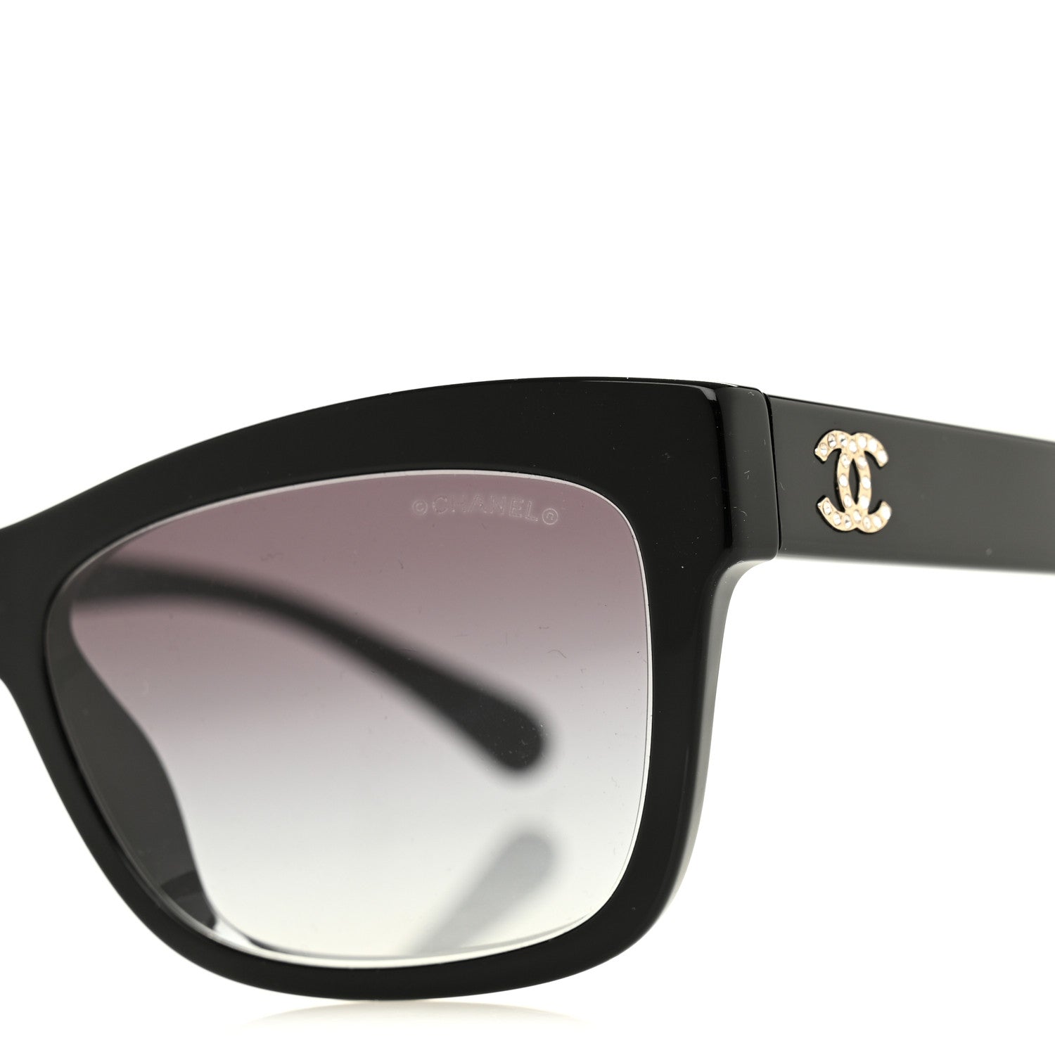 Chanel Acetate Crystal CC Rectangle Sunglasses 5496-B-A Black 5 of 7
