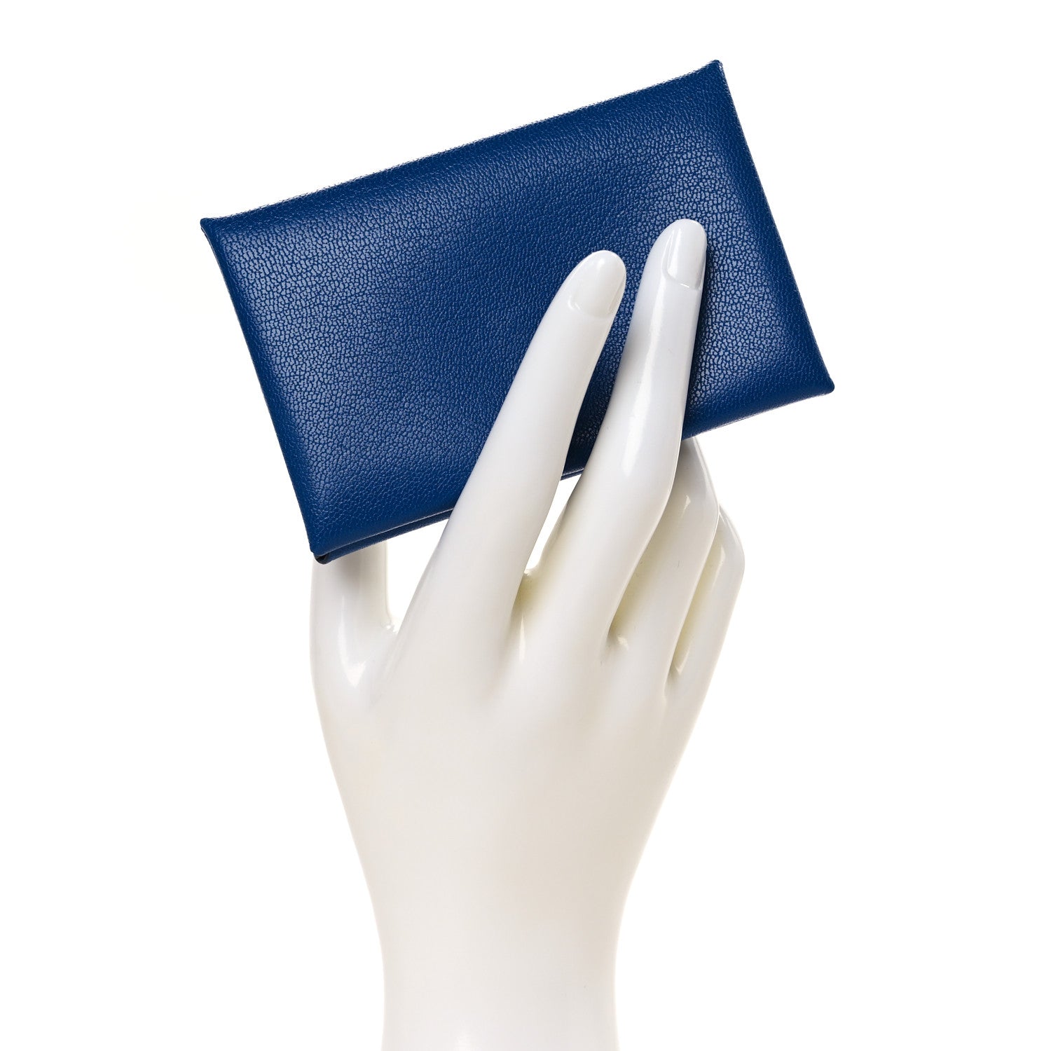 Hermes Chevre Mysore Calvi Card Case Bleu Royal 2 of 8