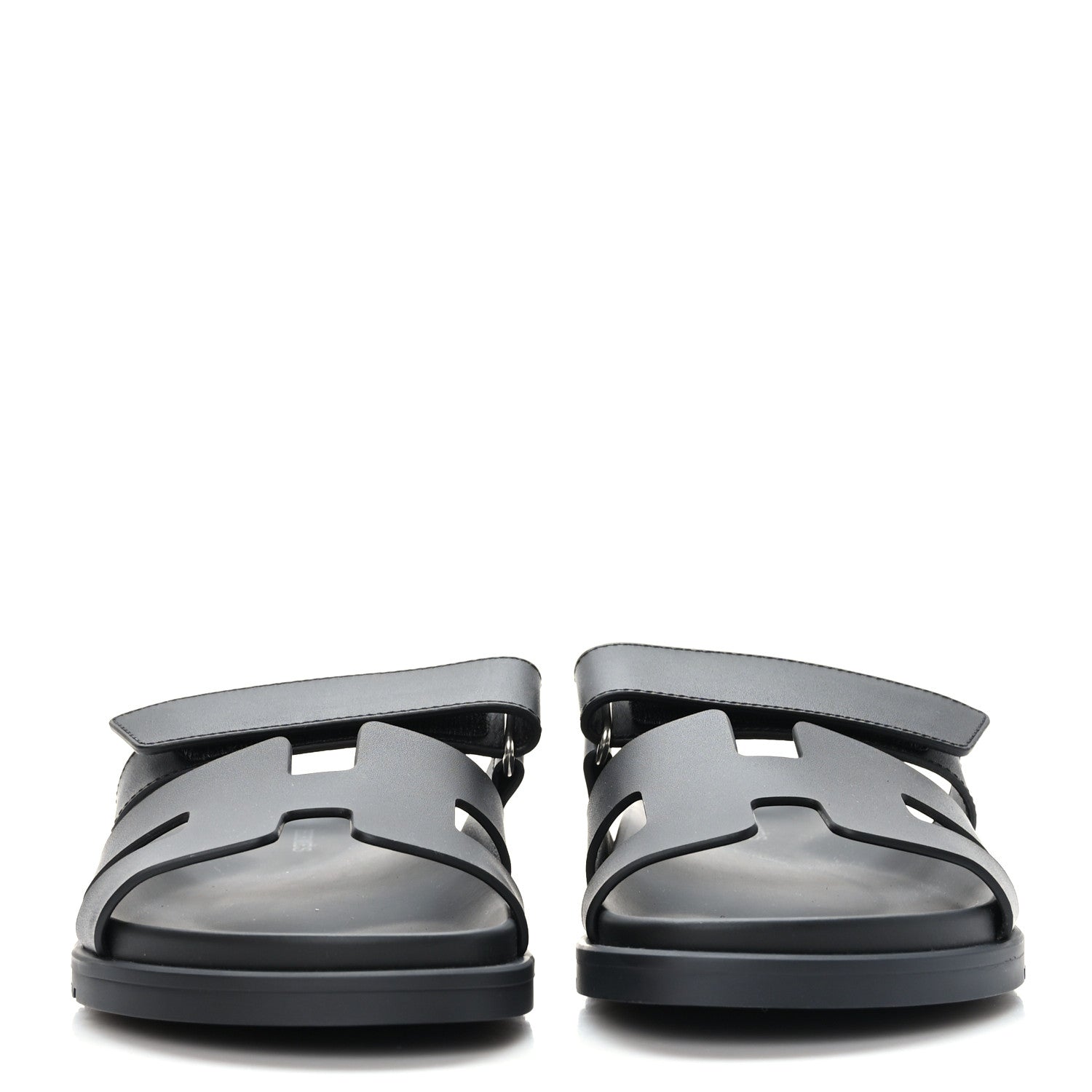 Hermes Calfskin Womens Chypre Sandals 38 Black 2 of 9