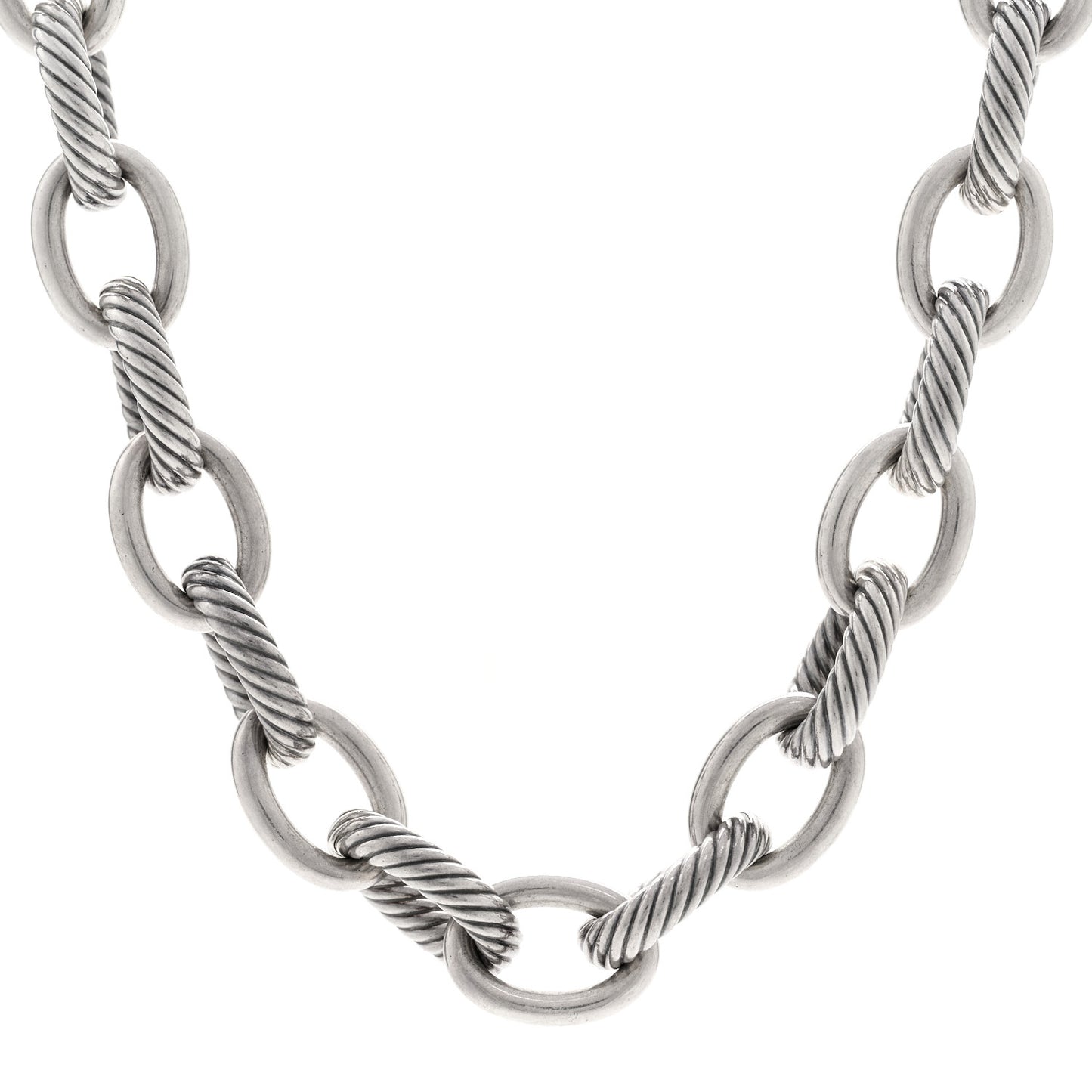 Sterling Silver 17mm Large Oval Link Necklace