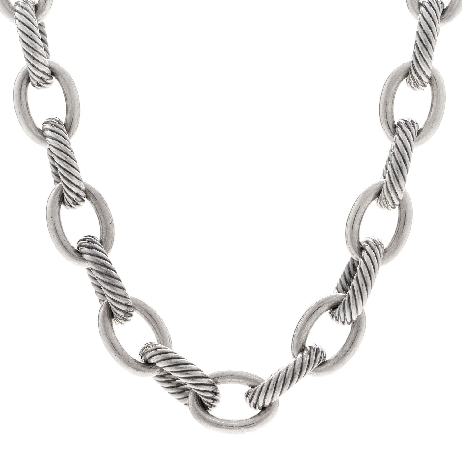 David Yurman Sterling Silver 17mm Large Oval Link Necklace 1 of 4
