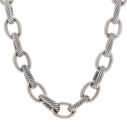 David Yurman Sterling Silver 17mm Large Oval Link Necklace 1 of 4