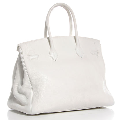 Hermes Taurillon Clemence Lizard Club Birkin 35 Blanc Gris Perle Sanguine 3 of 23