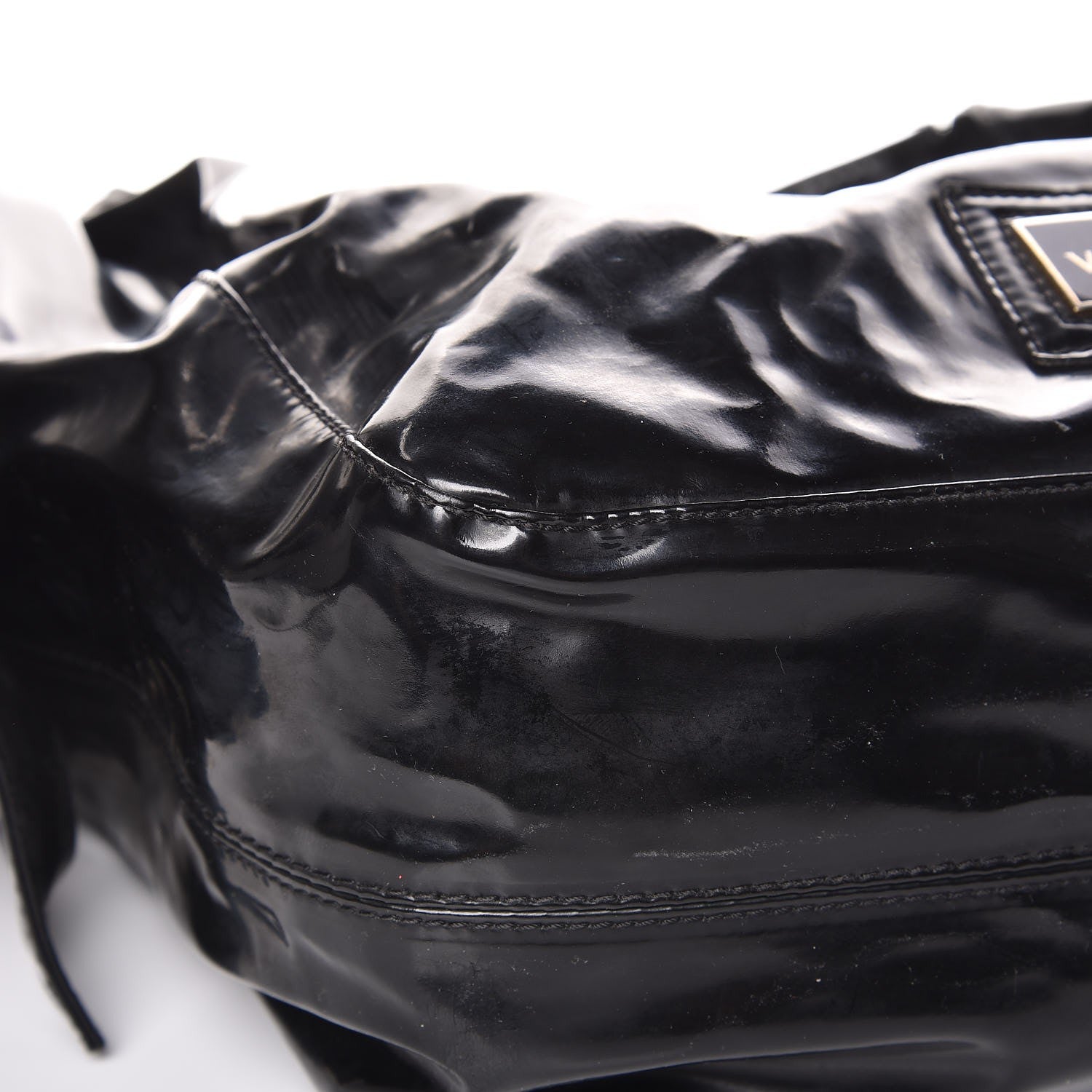 Valentino Garavani Patent Lacca Small Nuage Bow Hobo Black 9 of 13