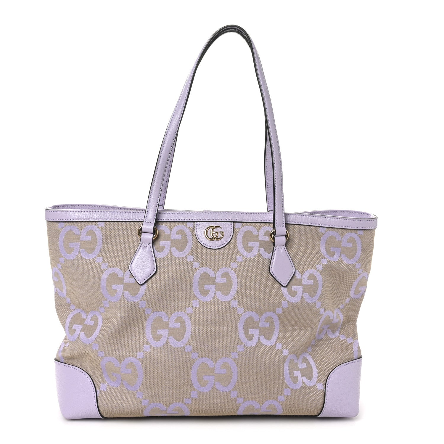 Gucci Monogram Jumbo GG Textured Dollar Calfskin Medium Ophidia Shopping Tote Beige Lapis 1 of 10