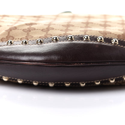 Gucci Monogram Web Studded Pelham Shoulder Bag Dark Brown 8 of 9